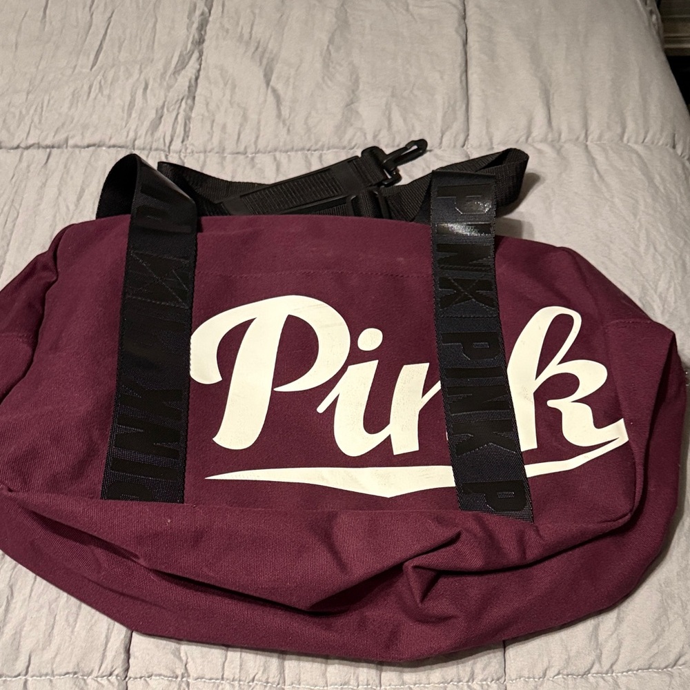PINK Victoria's Secret Burgundy Travel Bag